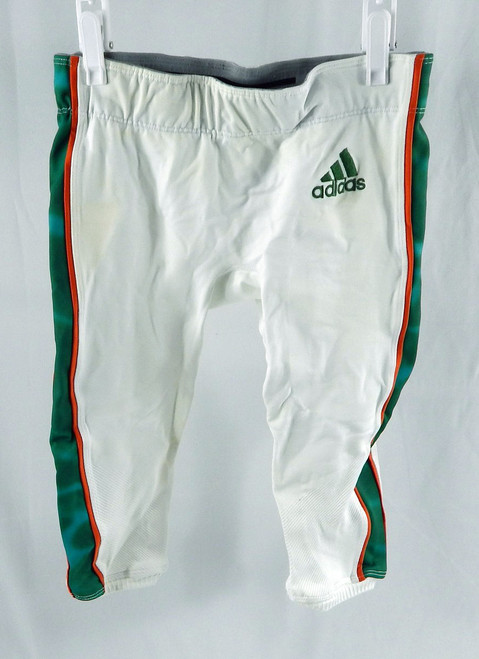 2018 Miami Hurricanes Game Issued White Football Pants M DP110641