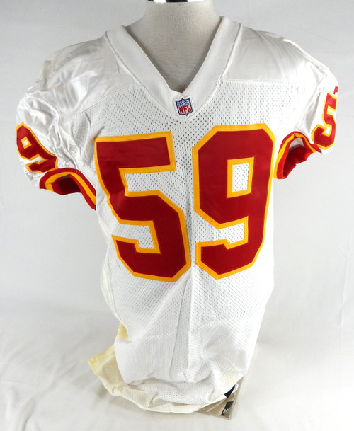 1999 Kansas City Chiefs Donnie Edwards #59 Game Issued White Jersey 48 663
