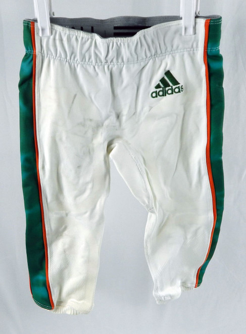 2018 Miami Hurricanes Game Issued White Football Pants M DP110645