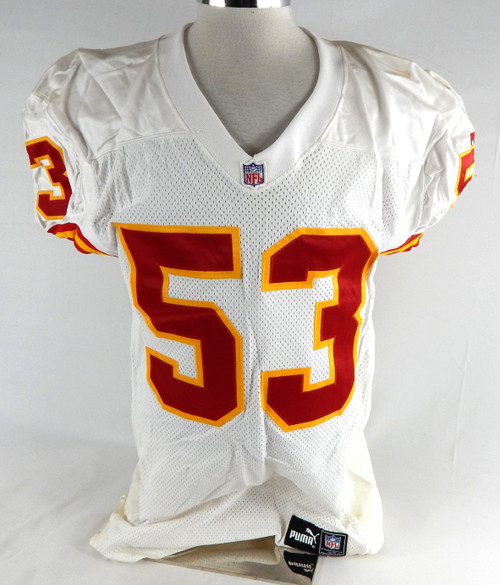 1999 Kansas City Chiefs Marvcus Patton #53 Game Issued White Jersey 46 666
