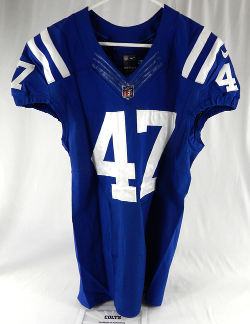 2014 Indianapolis Colts Gabe Holmes #47 Game Issued Pos Used Blue Jersey 44 554