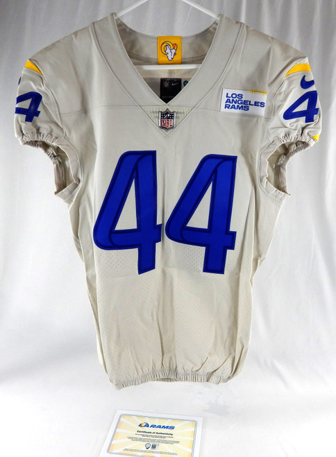 2021 Los Angeles Rams Jamir Jones #44 Game Issued Cream Jersey 42 558
