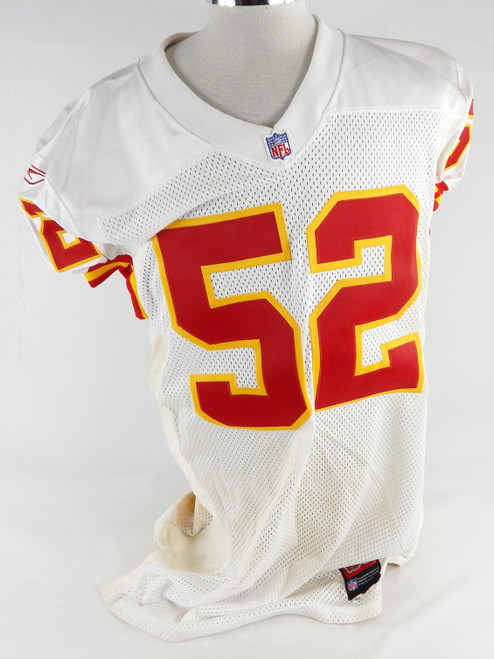 2001 Kansas City Chiefs Andre O'Neal #52 Game Issued White Jersey 48 305