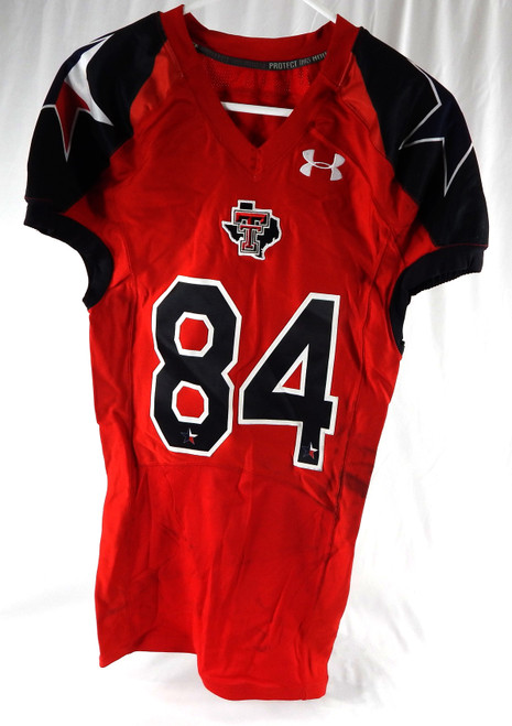 2012 Texas Tech Red Raiders #84 Game Used Red Jersey Lone Star Football NP Rem 9
