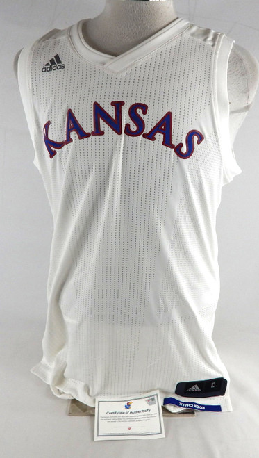2017-18 Kansas Jayhawks Blank Game Issued White Jersey Basketball L 993