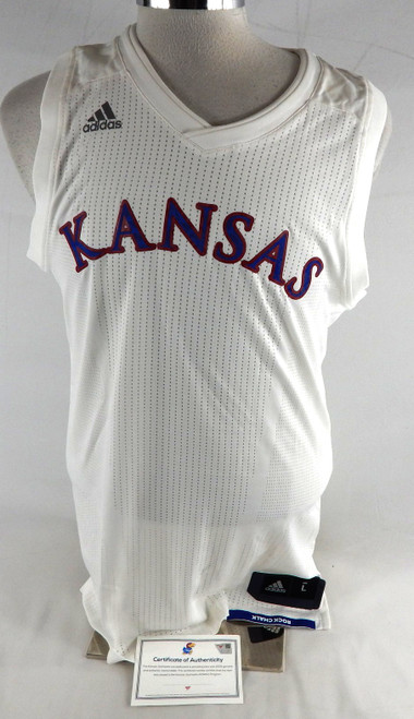 2017-18 Kansas Jayhawks Blank Game Issued White Jersey Basketball L 994