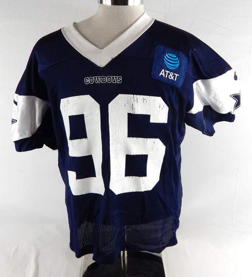 2025 Dallas Cowboys Adedayo Odeleye #96 Game Used Navy Practice Jersey 54 469