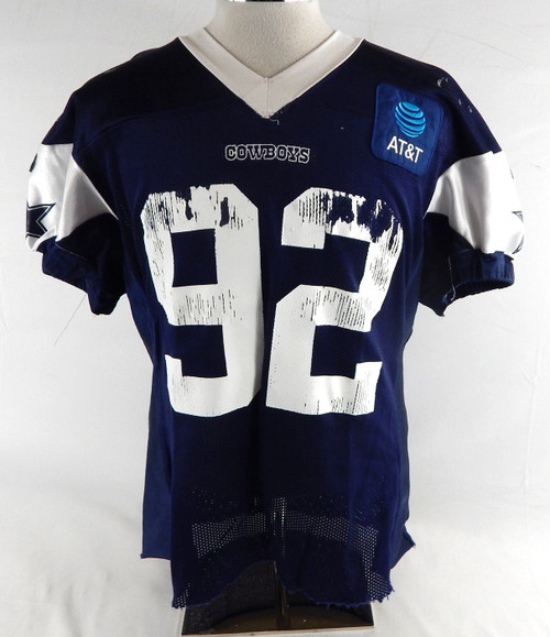 2025 Dallas Cowboys Adedayo Odeleye #92 Game Used Navy Practice Jersey 52 474