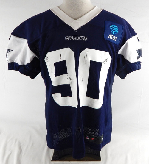 2025 Dallas Cowboys Solomon Thomas #90 Game Used Navy Practice Jersey 52 482