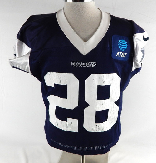 2025 Dallas Cowboys Malik Hooker #28 Game Used Navy Practice Jersey 48 480