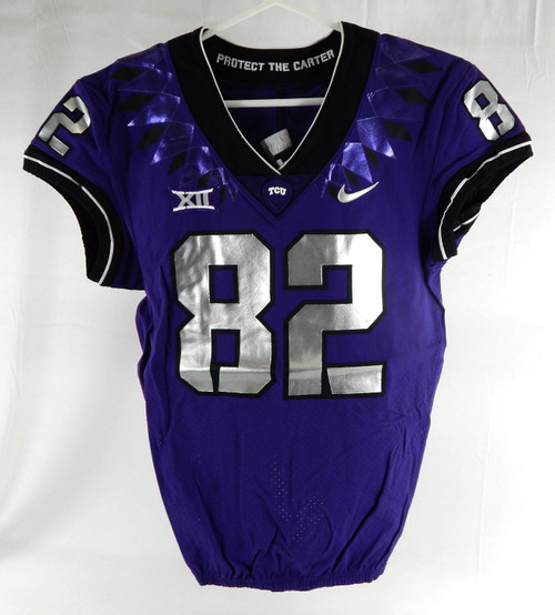 2019-24 Texas Christian TCU Frogs #82 Game Used Purple Jersey Football NP Rem 7