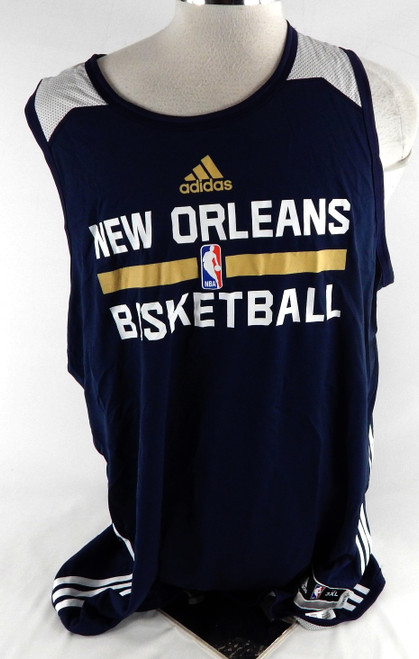 2014-15 New Orleans Pelicans Game Issued Navy Practice Jersey 3XL 057