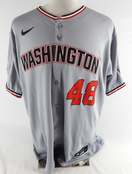 2025 Washington Nationals Jim Hickey #48 Game Issued Pos Used Grey Jersey 50 359