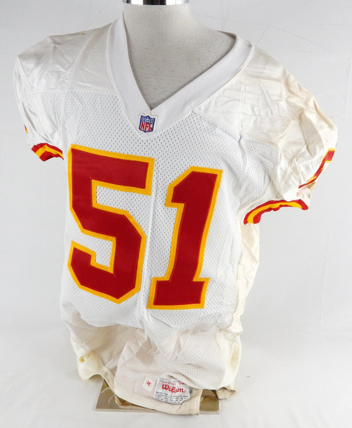 1996 Kansas City Chiefs #51 Game Issued White Jersey 40 032
