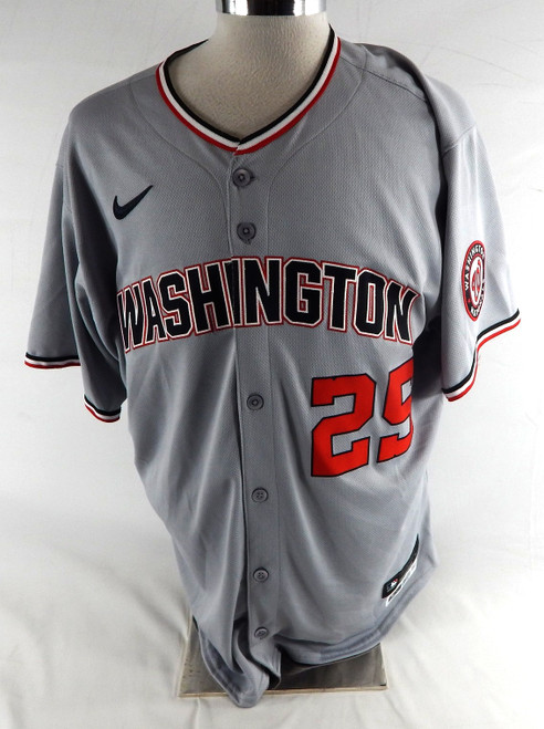 2025 Washington Nationals Ricky Bones #25 Game Issued Grey Jersey 48 318