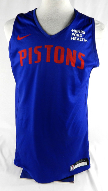 2023-25 Detroit Pistons Daniss Jenkins #24 Game Used Blue Practice Jersey M 67