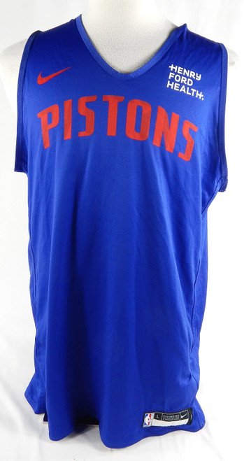 2023-25 Detroit Pistons #18 Game Used Blue Practice Jersey HFH Patch L 35