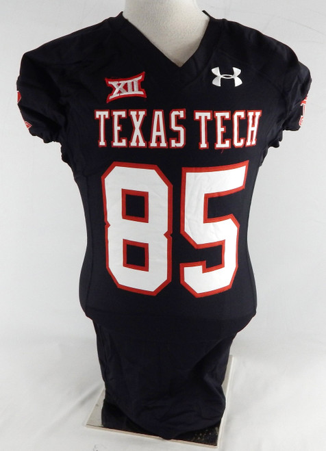 2014 Texas Tech Red Raiders #85 Game Used Black Jersey Football NP Rem 44 659