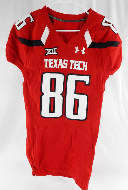 2015 Texas Tech Red Raiders #86 Game Used Red Jersey Football NP Rem 44 699