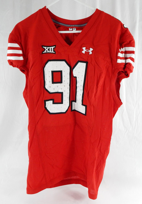2023 Texas Tech Red Raiders #91 Game Used Red Jersey Throwback Football NPR 48 3