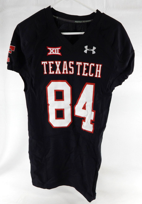 2014 Texas Tech Red Raiders #84 Game Used Black Jersey Football NP Rem 44 567