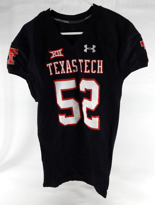 2014 Texas Tech Red Raiders #52 Game Used Black Jersey Football NP Rem 46 572