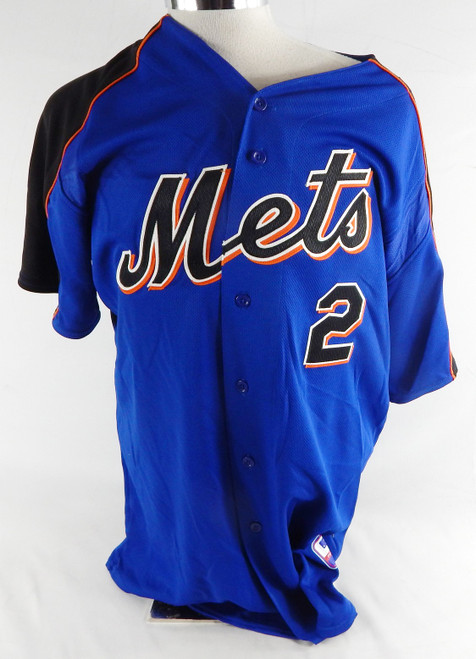 2011 New York Mets Chris Basak #2 Game Issued Pos Used Blue Jersey BP ST 46 911