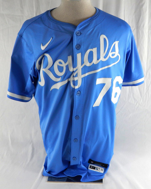 2025 Kansas City Royals Jordan Groshans #76 Game Issued Used Powder Blue Jersey