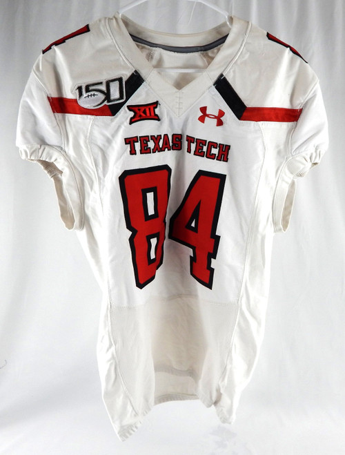 2018 Texas Tech Red Raiders #84 Game Used White Jersey 150 Patch Football NP R 3