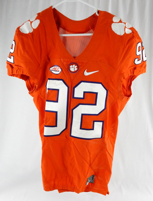 2016 Clemson Tigers #92 Game Issued Pos Used Orange Jersey Football NP Rem 40 06