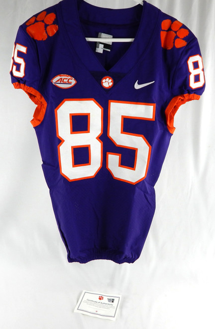 2017-22 Clemson Tigers #85 Game Issued Purple Jersey Football NP Rem 38 852