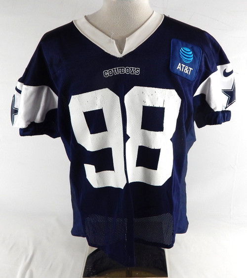 2025 Dallas Cowboys Payton Turner #98 Game Used Navy Practice Jersey 54 468