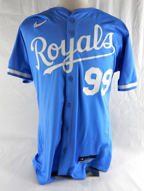 2025 Kansas City Royals Cam Devanney #99 Game Issued Used Powder Blue Jersey 5
