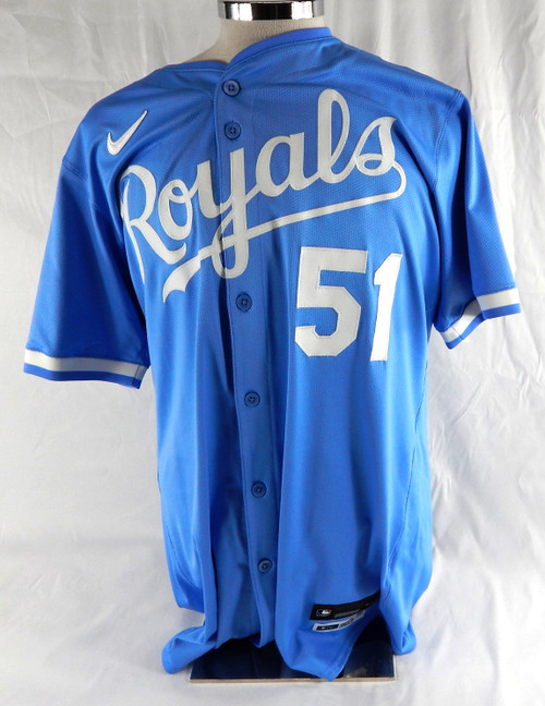2025 Kansas City Royals Jonathan Vargas #51 Game Issued Powder Blue Jersey 46 29