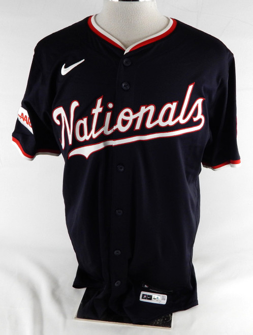 2025 Washington Nationals Drew Rossi #89 Game Issued Pos Used Navy Jersey 44 826