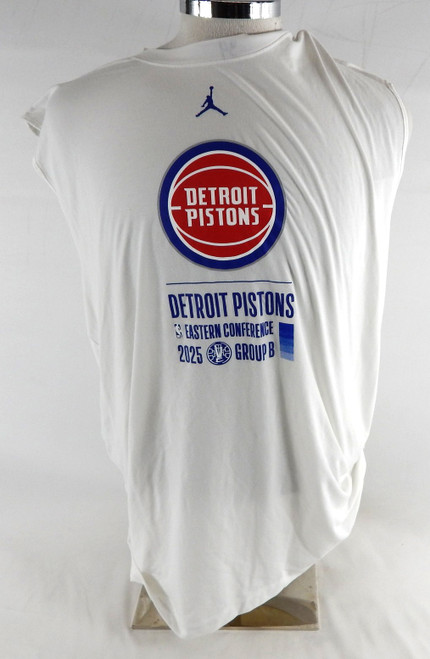 2025-26 Detroit Pistons Bobi Klintman #34 Game Used White Tank Shirt Cup 43