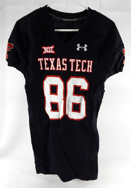 2014 Texas Tech Red Raiders #86 Game Used Black Jersey Football NP Rem 44 563
