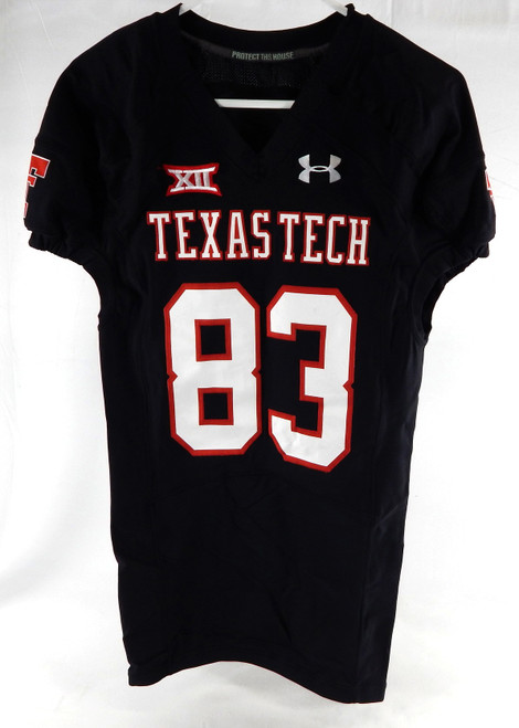 2014 Texas Tech Red Raiders #83 Game Used Black Jersey Football NP Rem 44 569