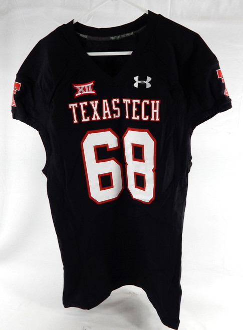 2014 Texas Tech Red Raiders #68 Game Used Black Jersey Football NP Rem 48 571