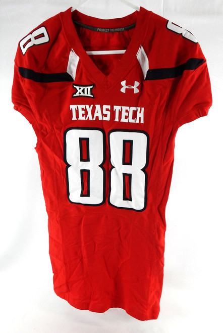 2015 Texas Tech Red Raiders #88 Game Used Red Jersey Football NP Rem 44 579