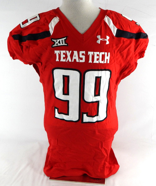 2015 Texas Tech Red Raiders #99 Game Used Red Jersey Football NP Rem 50 561
