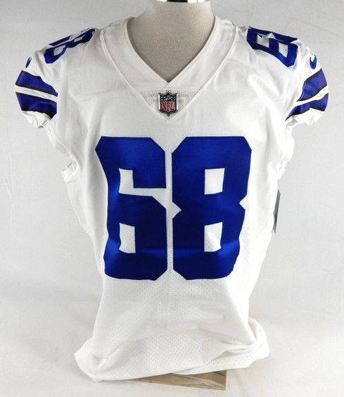 2021 Dallas Cowboys Matt Farniok #68 Game Issued White Jersey 48 814
