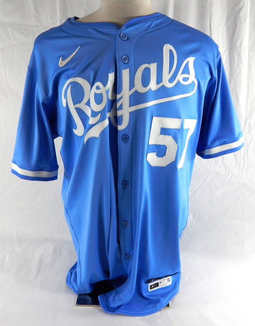 2025 Kansas City Royals Mitch Stetter #57 Game Issued Used Powder Blue Jersey 6