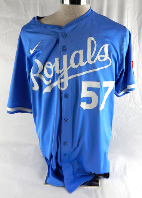 2025 Kansas City Royals Mitch Stetter #57 Game Issued Used Powder Blue Jersey 8