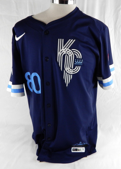 2025 Kansas City Royals Allan de San Miguel #80 Game Issued Navy Jersey City C 1