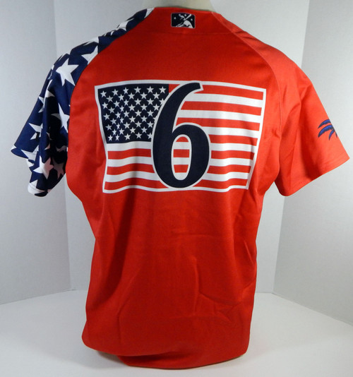 2016 Clearwater Threshers Malquin Canelo #6 Game Used Red Jersey USA 4 July 48 1