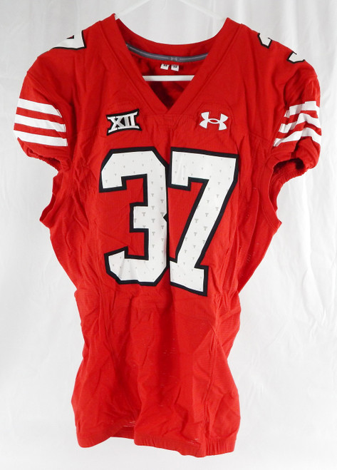 2023 Texas Tech Red Raiders #37 Game Used Red Jersey Throwback Football 44 701