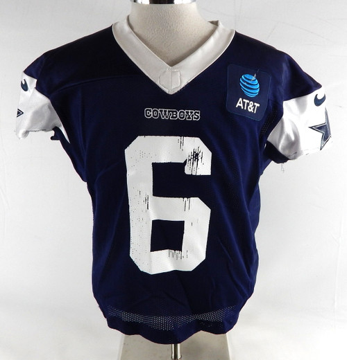 2025 Dallas Cowboys Donovan Wilson #6 Game Used Navy Practice Jersey 48 462