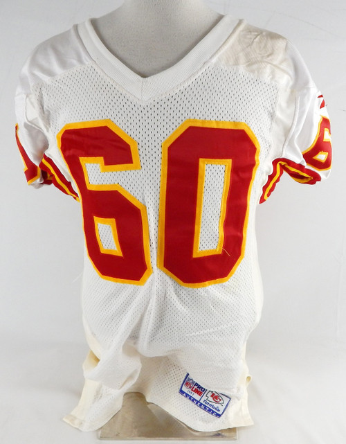 1997 Kansas City Chiefs #60 Game Issued Pos Used White Jersey NP Rem 46 006
