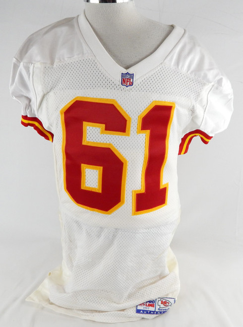 1997 Kansas City Chiefs Tim Grunhard #61 Game Issued White Jersey 46 007